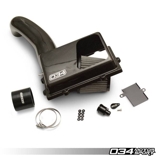 034Motorsport - 034 Motorsports X34 CARBON FIBER MQB OPEN-TOP COLD AIR INTAKE SYSTEM, 8V AUDI A3/S3/TT/TTS & MKVII VW GOLF/GTI/R/Jetta, 1.8T/2.0T GEN 3 034-108-1020