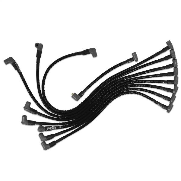 MSD - BCCX 31351 Sleeved Spark Plug Wires for SBC over valve cover, HEI