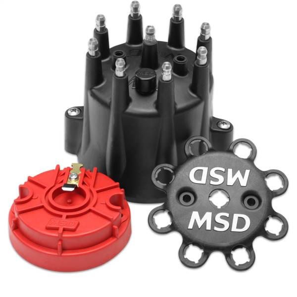 MSD - BCCX 84336 Black Chevy V8 HEI Distributor Cap and Rotor