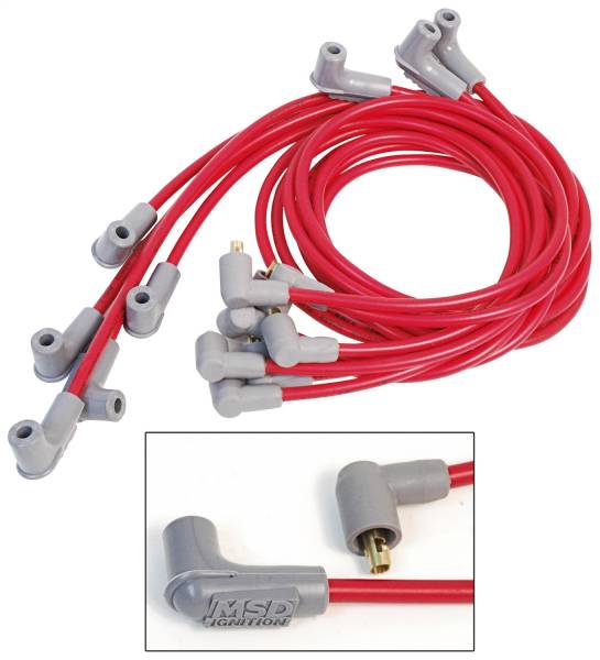 MSD - BCCX 31609 Super Conductor Spark Plug Wire Set,Big Block Chevy, Socket Dist. Cap