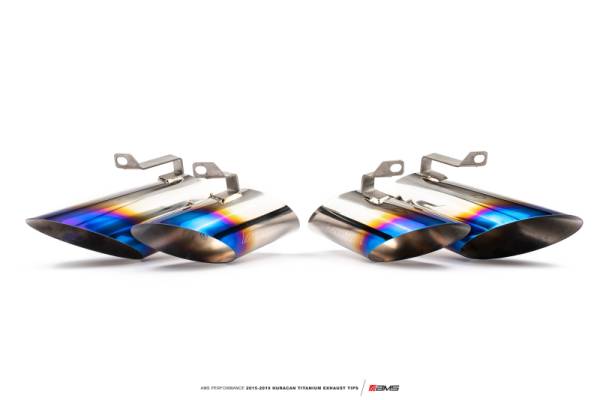 AMS - AMS ALP.22.05.0002-1 AMS Performance 15-19 Lamborghini Huracan Titanium Exhaust Tips (OEM & Alpha TT Kit Fitment)