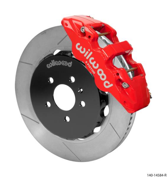 Wilwood - Wilwood 140-14584-R Wilwood AERO6 Front Kit 14.00in BBK - 08-12 Audi A4/A5/S5 - Red Drilled & Slotted Rotor