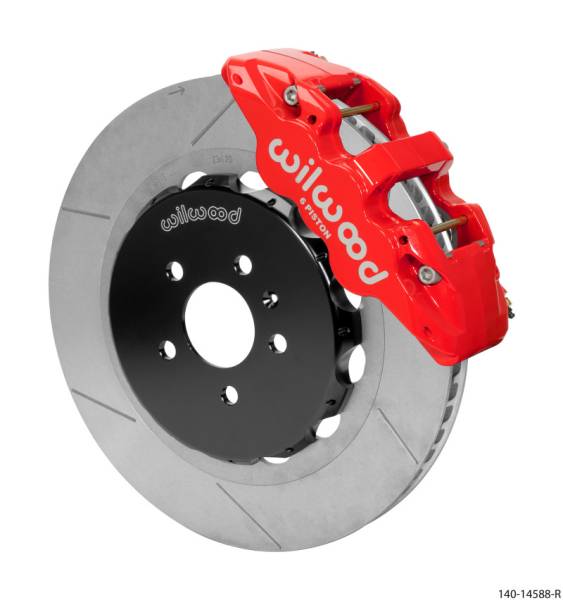 Wilwood - Wilwood 140-14588-R Wilwood AERO6 Front Kit 15.00in BBK - 08-12 Audi A4/A5/S5 - Slotted Rotor - Red
