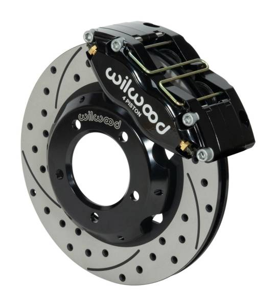 Wilwood - Wilwood 140-15395-D Wilwood Dynapro Radial Front Kit 11in Drilled & Slotted Black 61-67 Jaguar XKE w/ Lines