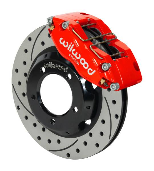 Wilwood - Wilwood 140-15395-DR Wilwood Dynapro Radial Front Kit 11in Drilled & Slotted Red 61-67 Jaguar XKE w/ Lines