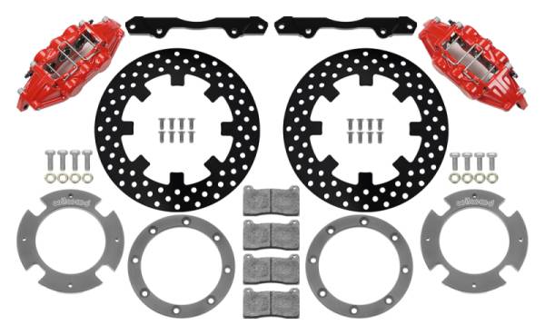 Wilwood - Wilwood 140-16628-DR Wilwood 17-21 Can-Am X3RS Red 6-Piston Front Kit 11.25in - Drilled Rotors
