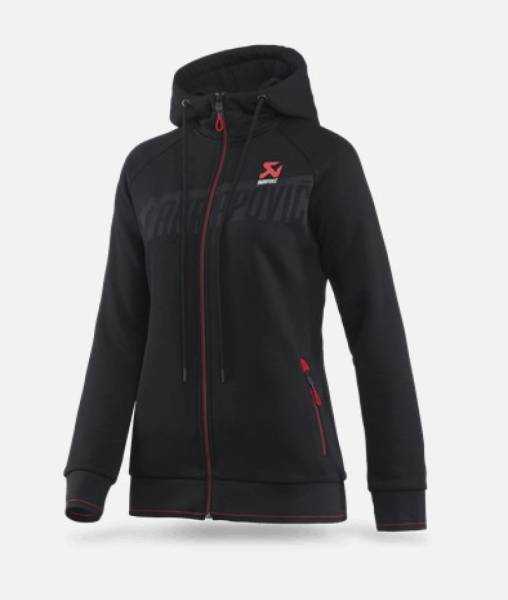 Akrapovic - Akrapovic 802061 Akrapovic Womens Corpo Zip Hoodie Black - XS