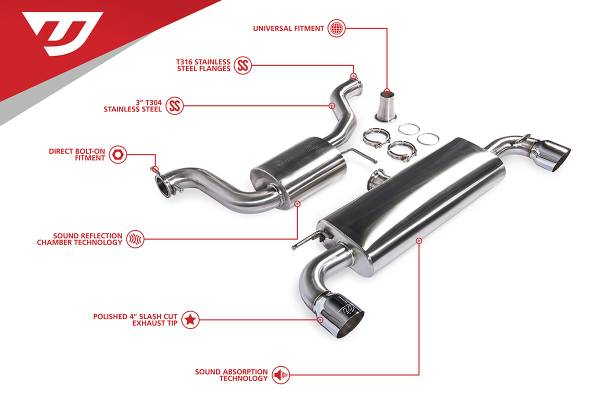 Unitronic - Unitronic MK6 GTI 3" Cat-Back Exhaust System