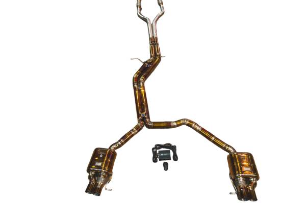 Valvetronic Designs - Valvetronic Designs Audi C7 RS6,RS7 4.0L Full Exhaust System Grade 5 Titanium, Bespoke OEM Style Valvetronic Tips AUD.C7.VSES.FF.TI