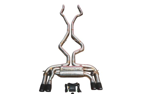 Valvetronic Designs - Valvetronic Designs BMW F85 X5M, F86 X6M 4.4L Catback T304 Stainless Steel, Black 3.5" Outlet Tips BMW.F85.X5M.VSES.BR.BLK