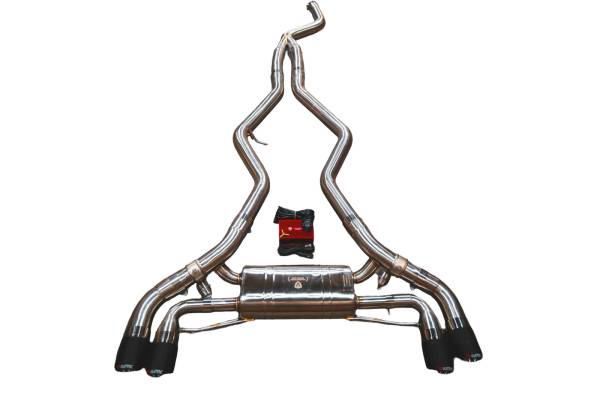 Valvetronic Designs - Valvetronic Designs BMW F87 M2 3.0L Catback T304 Stanless Steel, Black 3.5" Outlet Tips BMW.F87.M2.VSES.BR.BLK