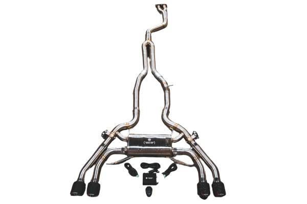 Valvetronic Designs - Valvetronic Designs BMW F97,F98 X3M,X4M 3.0L Catback, T304 Stainless Steel Black 3.5" Outlet Tips BMW.F9X.X3M.VSES.BR.BLK