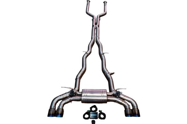 Valvetronic Designs - Valvetronic Designs BMW G90, G99 M5 4.4L Catback Exhaust System Grade 5 Titanium, Titanium 4" Outlet Tips BMW.G90.M5.VSES.TI.TIBRT