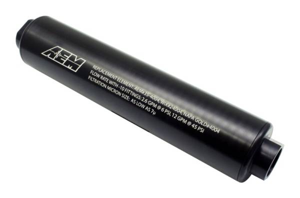 AEM - AEM 25-201BK AEM Universal High Flow -10 AN Inline Black Fuel Filter