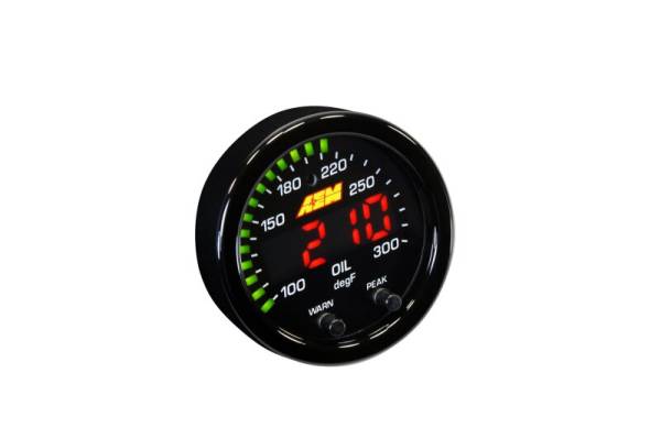 AEM - AEM 30-0302 AEM X-Series Temperature 100-300F Gauge Kit (ONLY Black Bezel and Water Temp. Faceplate)