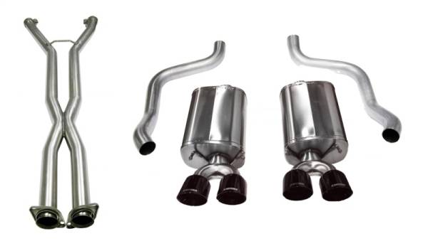 CORSA Performance - CORSA Performance 14108CBBLK Corsa 2009-2013 Chevrolet Corvette C6 6.2L V8 LS3 Manual Black Sport 3in Cat-Back