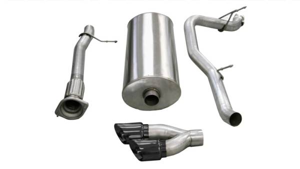 CORSA Performance - CORSA Performance 14298BLK Corsa 2007-2010 Cadillac Escalade 6.2L V8 3in Cat-Back Single Side w Twin 4in Black Pro-Series Tips