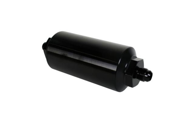 Aeromotive - Aeromotive 12345 Aeromotive In-Line Filter - (AN-6 Male) 10 Micron Microglass Element Bright Dip Black Finish