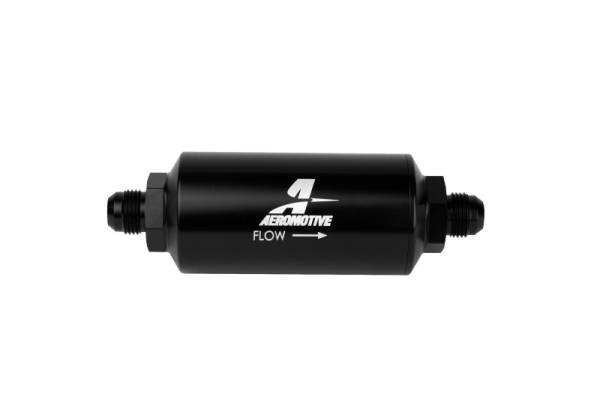 Aeromotive - Aeromotive 12375 Aeromotive In-Line Filter - AN-08 size Male - 10 Micron Microglass Element - Bright-Dip Black