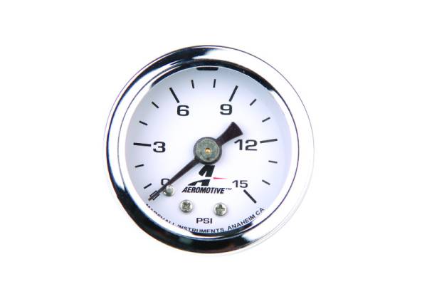 Aeromotive - Aeromotive 15632 Aeromotive 0-15 PSI Fuel Pressure Gauge