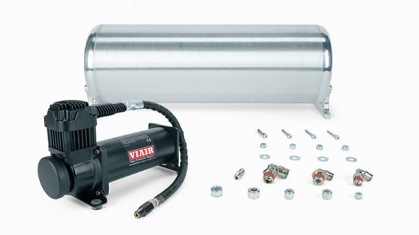 Air Lift - Air Lift 27767 Air Lift 18in FLO Tank w/ Viair 444c Black Compressor (Incl. Fittings & Tank Mounting Hardware)