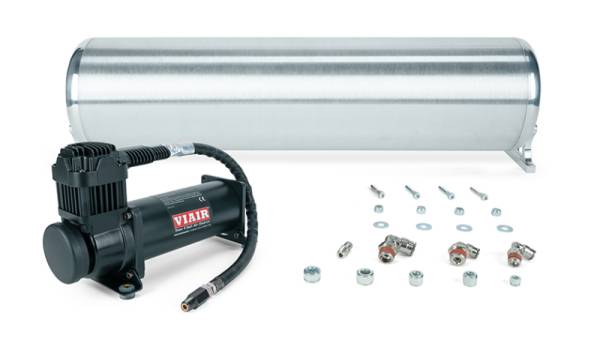 Air Lift - Air Lift 27768 Air Lift 24in FLO Tank w/ Viair 444c Black Compressor (Incl. Fittings & Tank Mounting Hardware)