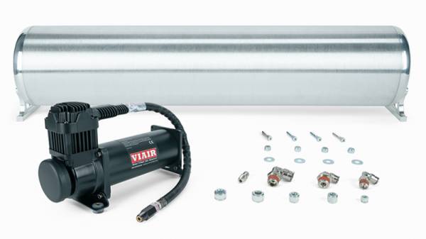 Air Lift - Air Lift 27769 Air Lift 28in FLO Tank w/ Viair 444c Black Compressor (Incl. Fittings & Tank Mounting Hardware)
