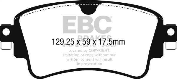 EBC - EBC Brakes DP42254R EBC 17-18 Audi A4 / A4 Quattro / A5 Quattro Yellowstuff Rear Brake Pads - Fits select 2017-2023 Audi models