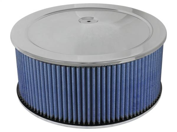 aFe - aFe 18-21404 aFe MagnumFLOW Air Filters Round Racing P5R A/F Chrome Assy 14x6: Blk/Blue E/M