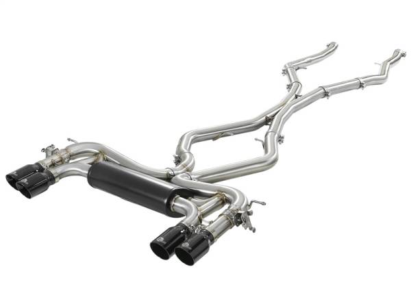 aFe - aFe 49-36341-B aFe MACH Force-Xp 3.5in. 304 SS C/B Exhaust System 15-18 BMW X5 M (F85) V8-4.4L (tt) - Black Tip