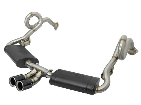 aFe - aFe 49-36415-C aFe MACHForce-Xp 2in 304 SS Cat-Back Exhaust w/Carbon Fiber Tips 13-16 Porsche Boxster 2.7L/3.4L