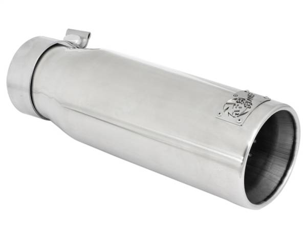 aFe - aFe 49-92043-P aFe MACH Force-XP 304 SS Sing Wall Pol Exh Tip Univ Exit 3in Inlet x 4in Outlet x 12in L - Clamp On