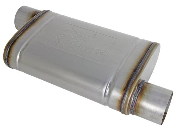 aFe - aFe 49M00030 aFe MACH Force-Xp 409 SS Muffler 3in ID Offset/Offset x 4in H x 9in W x 14in L - Oval Body