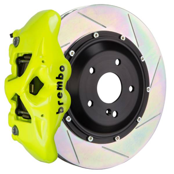 Brembo - Brembo 2S2.9013A7 Brembo 15-18 M3 Excl CC Brakes Rr GT BBK 4Pis Cast 380x28 2pc Rotor Slotted Type1-Fluo. Yellow