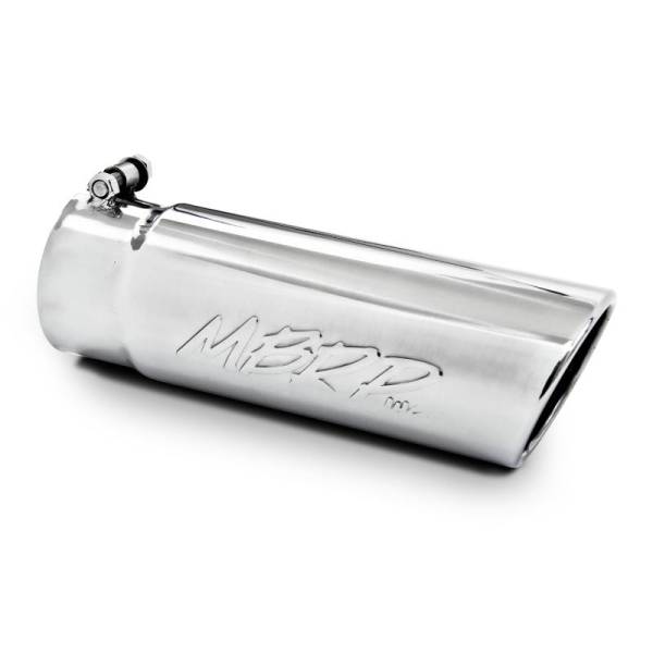 MBRP - MBRP Exhaust pT5124BLK MBRP Universal 5in OD Angled Rolled End 4in Inlet 18in Length Black Finish Exhaust Tip