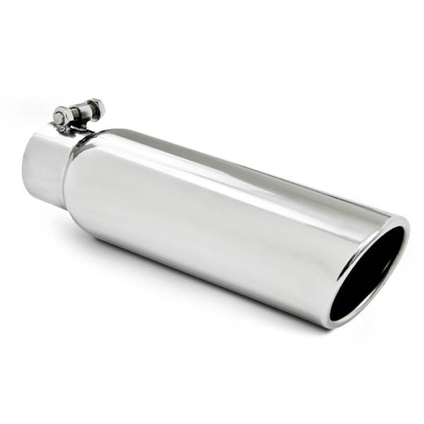 MBRP - MBRP Exhaust pT5148 MBRP Universal Tip 3.5in OD 2.5in Inlet 12in L Angled Cut Rolled End Clampless No-Weld T304