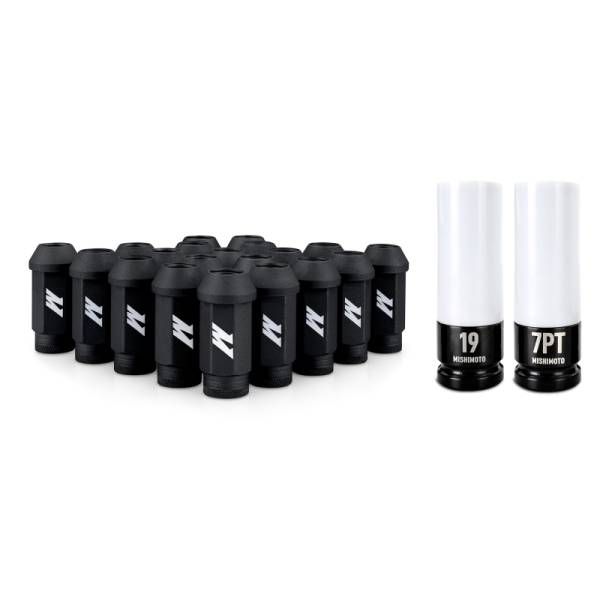 Mishimoto - Mishimoto MMLG-M14-20LBK Mishimoto Steel Locking Lug Nuts M14x1.5 20pc Set Black - Fits select 2002-2024 Land Rover models