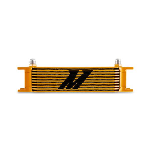 Mishimoto - Mishimoto MMOC-10-8GD Mishimoto Universal -8AN 10 Row Oil Cooler - Gold