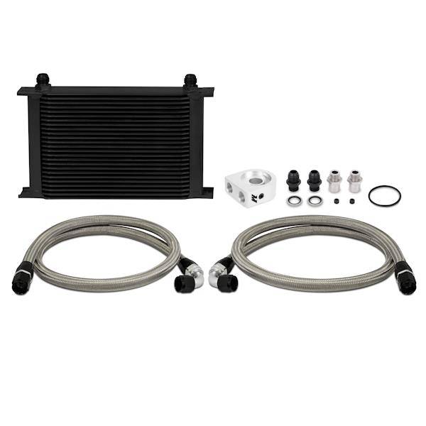 Mishimoto - Mishimoto MMOC-UHBK Mishimoto Universal 25 Row Oil Cooler Kit (Black Cooler)