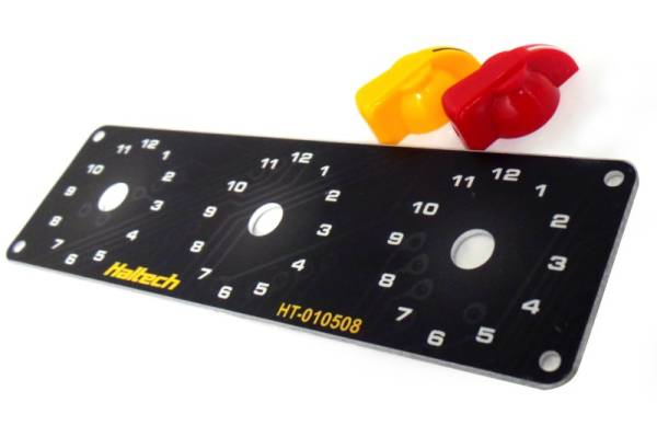 Haltech - Haltech HT-010510 Haltech Triple Switch Panel Kit w/Yellow & Red Knobs