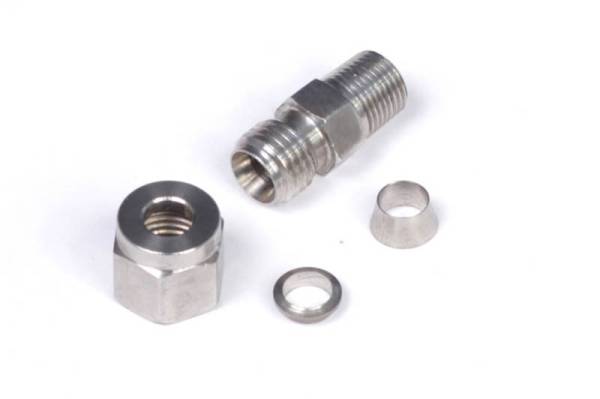 Haltech - Haltech HT-010813 Haltech 1/4in Stainless Compression 1/8in NPT Thread Fitting Kit w/Nut & Ferrule