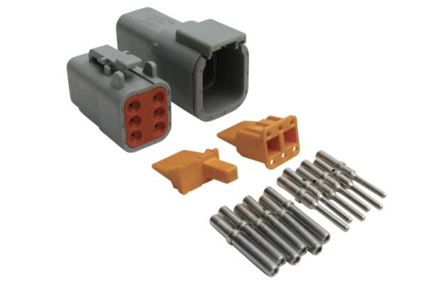 Haltech - Haltech HT-031015 Haltech Matching Set of Deutsch DTM-6 Connectors 7.5 Amp Plug & Pins