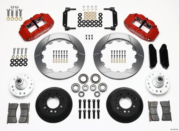 Wilwood - Wilwood 140-10219-R Wilwood Narrow Superlite 6R Front Hub Kit 12.88in Red 1968-1969 Mustang Disc Spindle