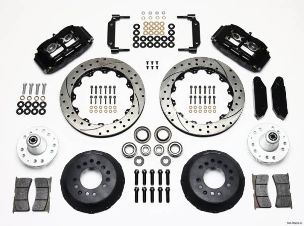 Wilwood - Wilwood 140-10220-D Wilwood Narrow Superlite 6R Front Hub Kit 12.88in Drilled 1970-1973 Mustang Disc Spindle