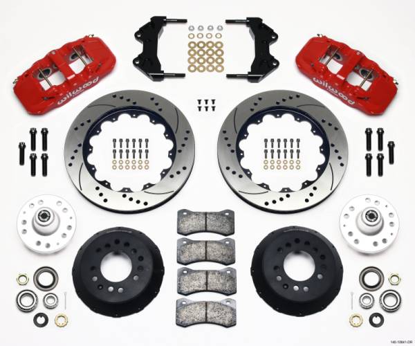 Wilwood - Wilwood 140-10641-DR Wilwood AERO6 Front Hub Kit 14.00 Drilled-Red WWE ProSpindle