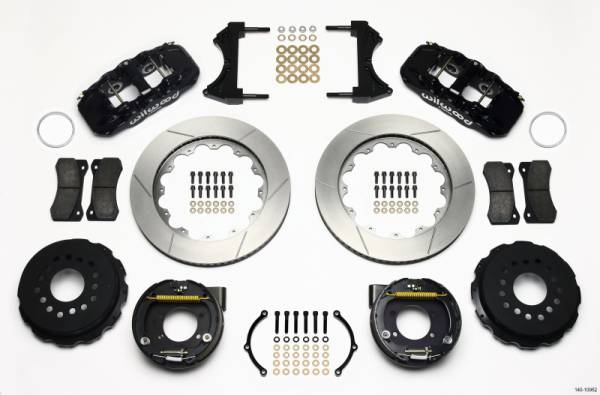 Wilwood - Wilwood 140-10952 Wilwood AERO4 Rear P-Brake Kit 14.00in Ford 8.8 w/2.5in Offset-5 Lug