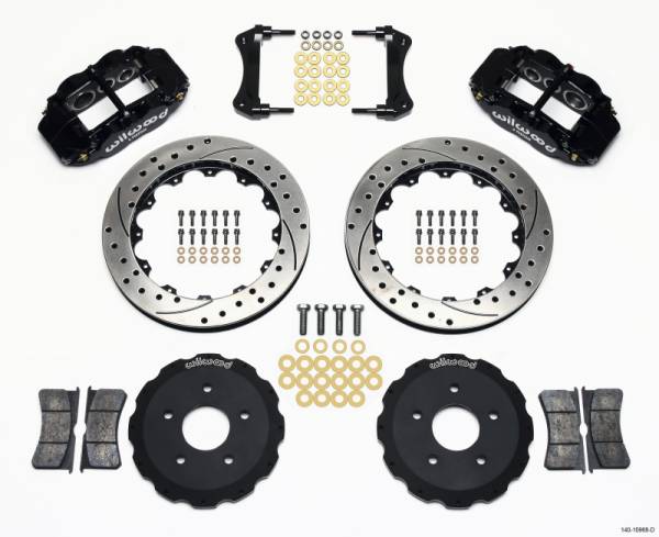 Wilwood - Wilwood 140-10968-D Wilwood Narrow Superlite 6R Front Hat Kit 13.06in Drilled Backdraft Cobra (BMW E36 Based)