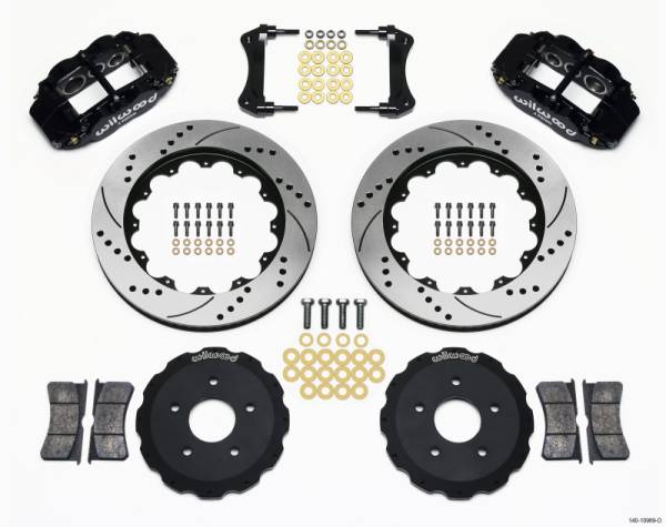Wilwood - Wilwood 140-10969-D Wilwood Narrow Superlite 6R Front Hat Kit 14.00in Drilled Backdraft Cobra (BMW E36 Based)