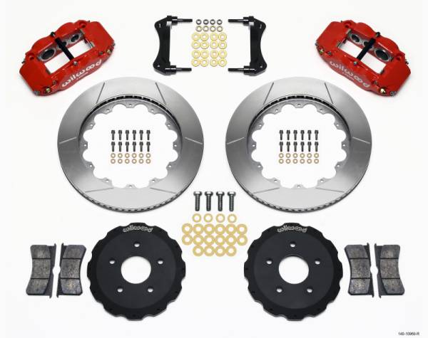 Wilwood - Wilwood 140-10969-R Wilwood Narrow Superlite 6R Front Hat Kit 14.00in Red Backdraft Cobra (BMW E36 Based)