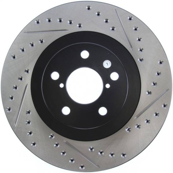 Stoptech - Stoptech 127.47018L StopTech 02-10 Subaru WRX Slotted & Drilled Left Front Rotor (exc. STi)